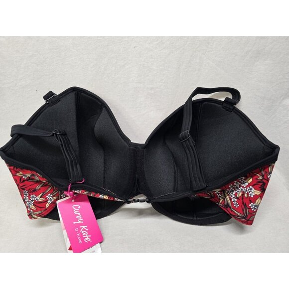Curvy Kate Maya Bandeau Bikini Top - Red Print Size 36J- NEW WITH TAGS - Picture 8 of 10